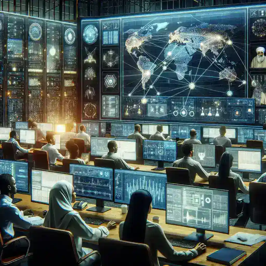 "Energy Department's National Grid Cyber Threat Monitoring Hub showcasing advanced technology for cybersecurity in energy infrastructure."