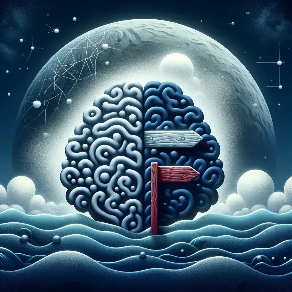 "Meta's logo with a thoughtful overlay depicting mental health symbols, illustrating the company's policy reversal on addressing mental illness insults in social media. Article on the implications of this change."